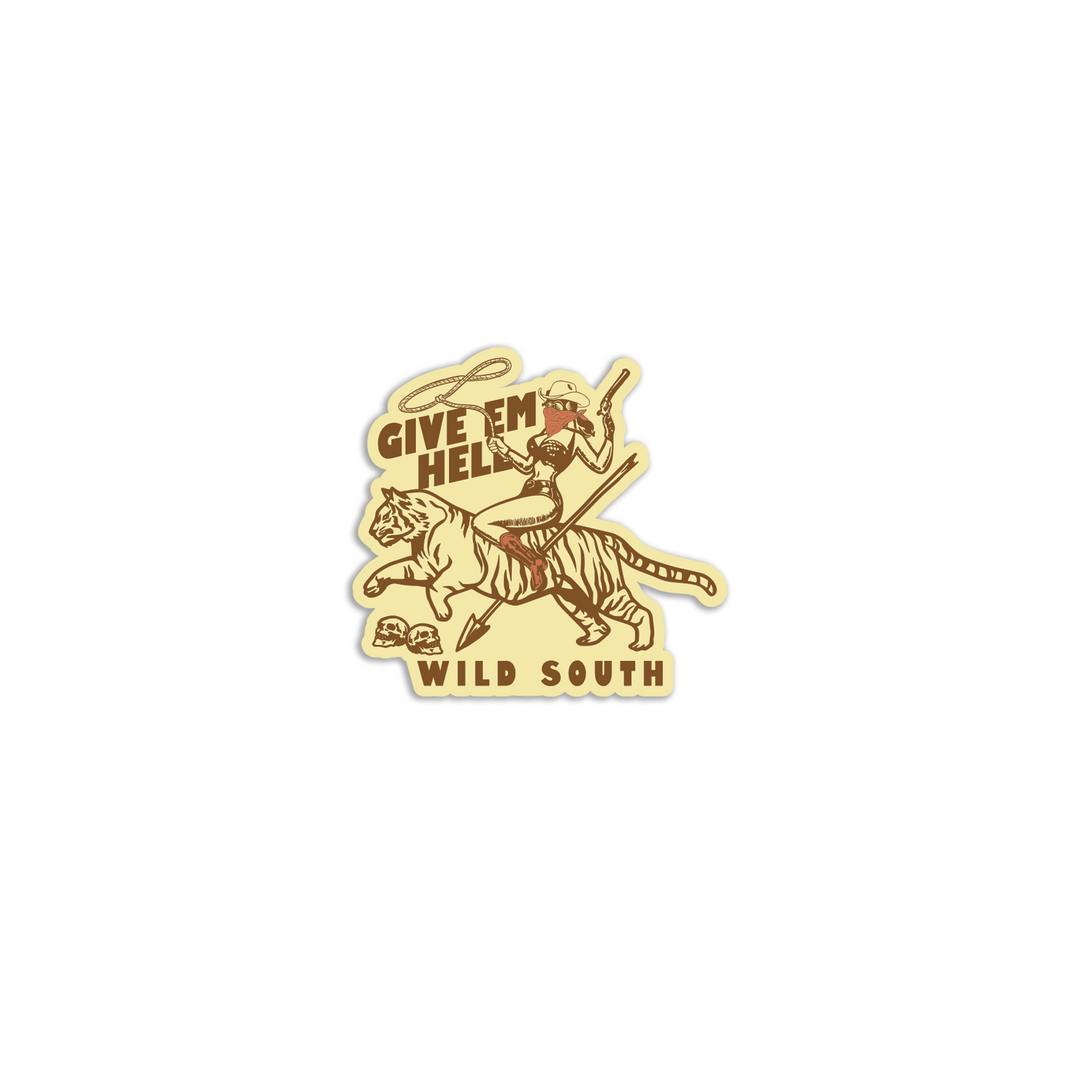Give Em' Hell Sticker - Wild South Apparel