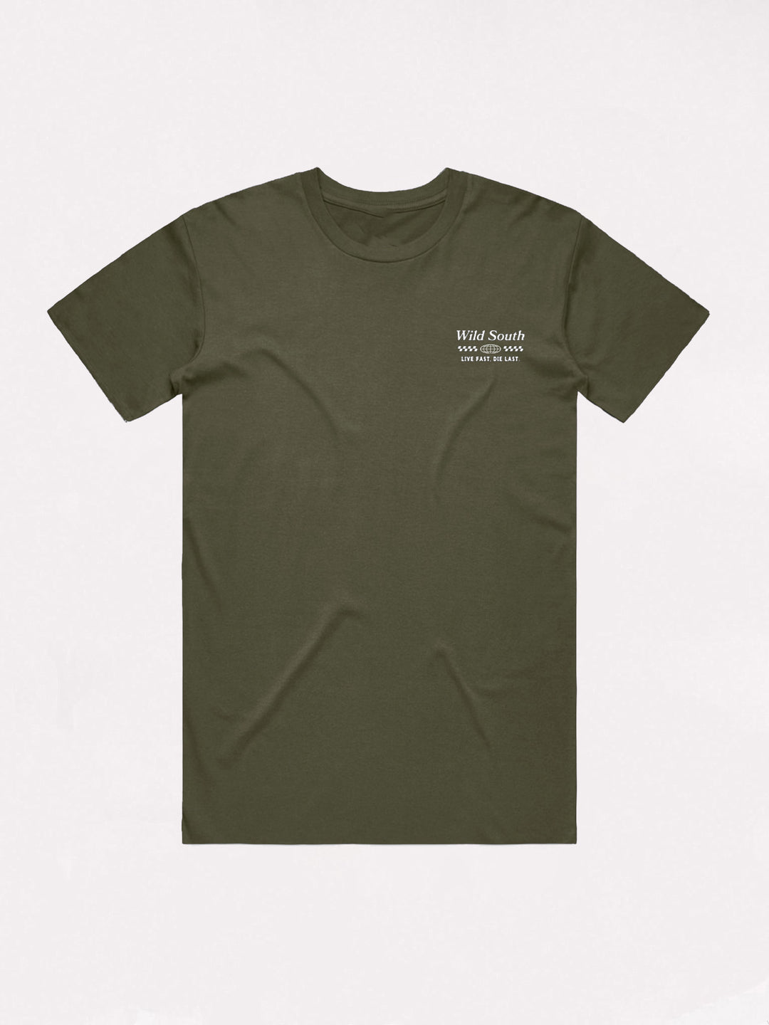 Live Fast Die Last Tee-Olive