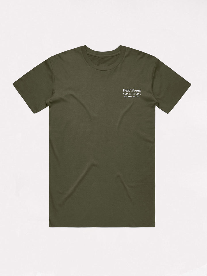 Live Fast Die Last Tee-Olive