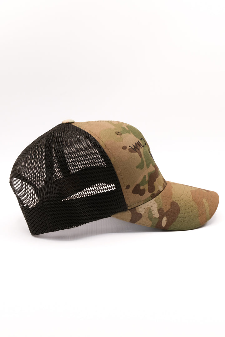 Green/Black Multicam Trucker Hat