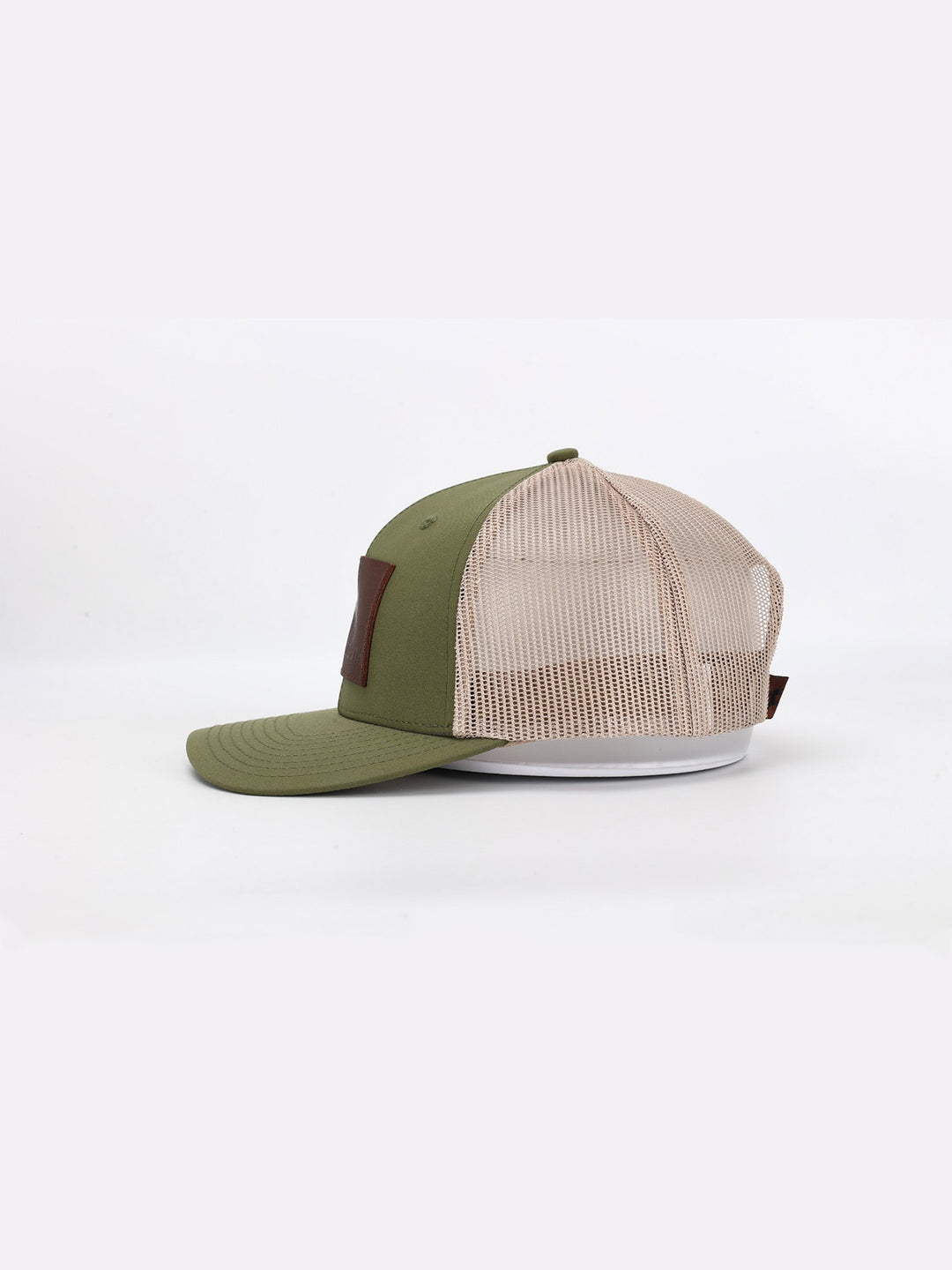 Olive Leather Trucker Hat
