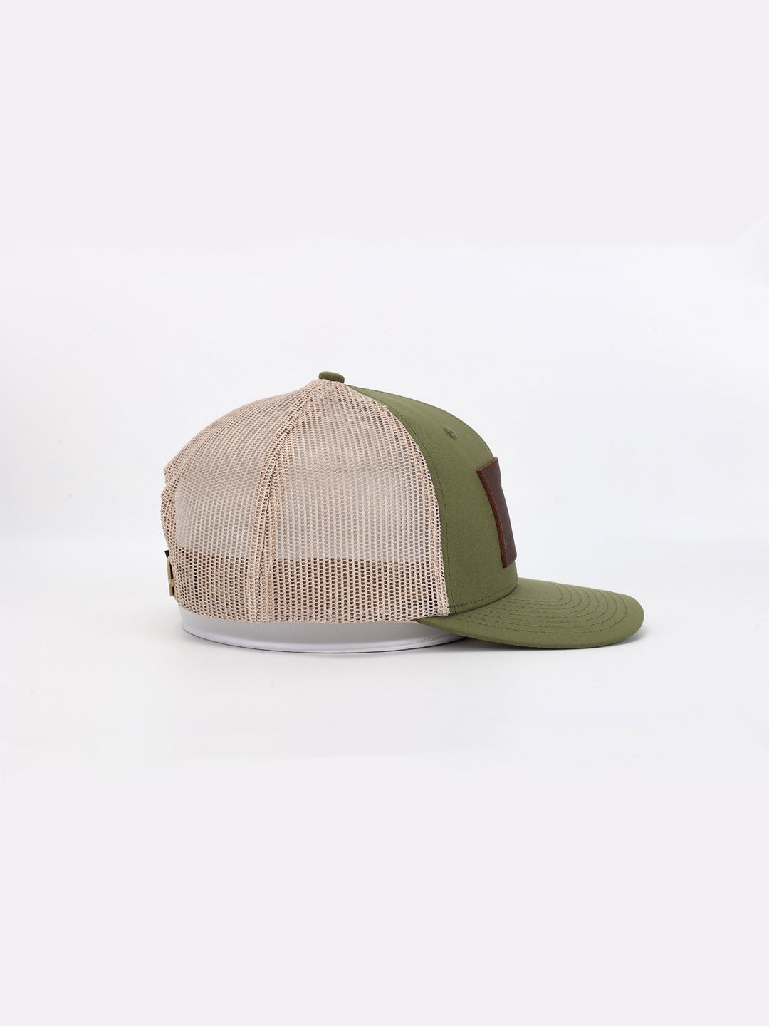Olive Leather Trucker Hat