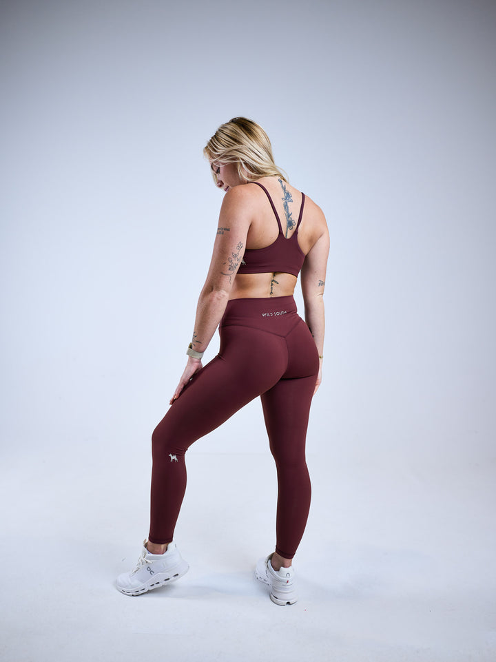 Wild South Apparel Infinity Legging in Spiced Merlot – squat-proof, pet hair resistant 7/8 leggings – 