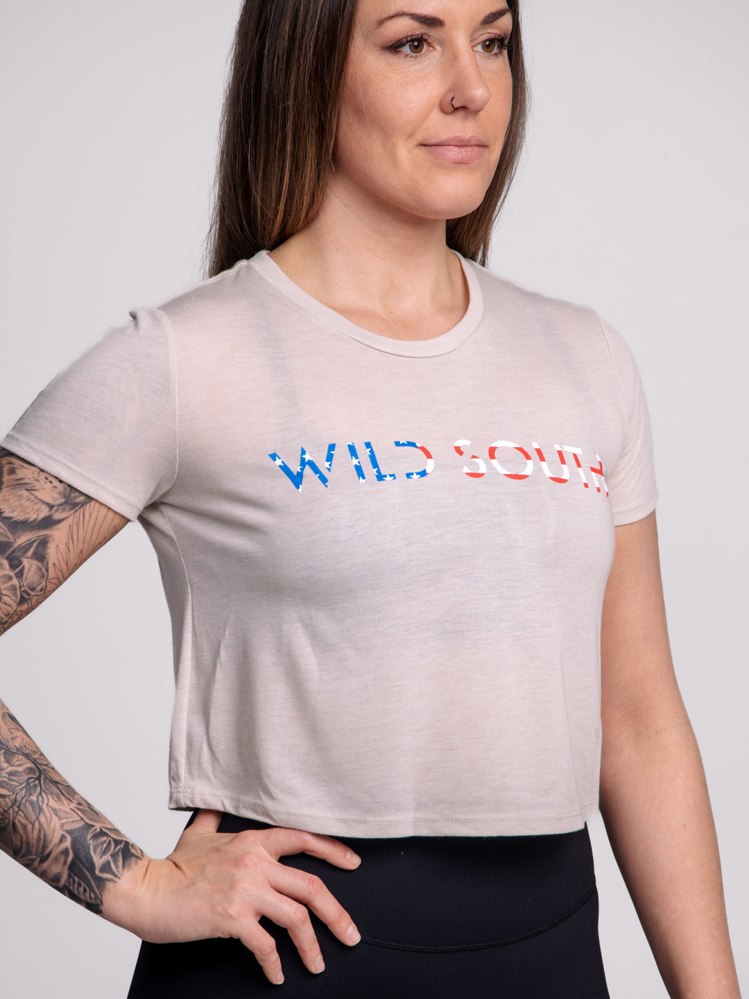 Flowy Patriot Crop Tee - Wild South Apparel