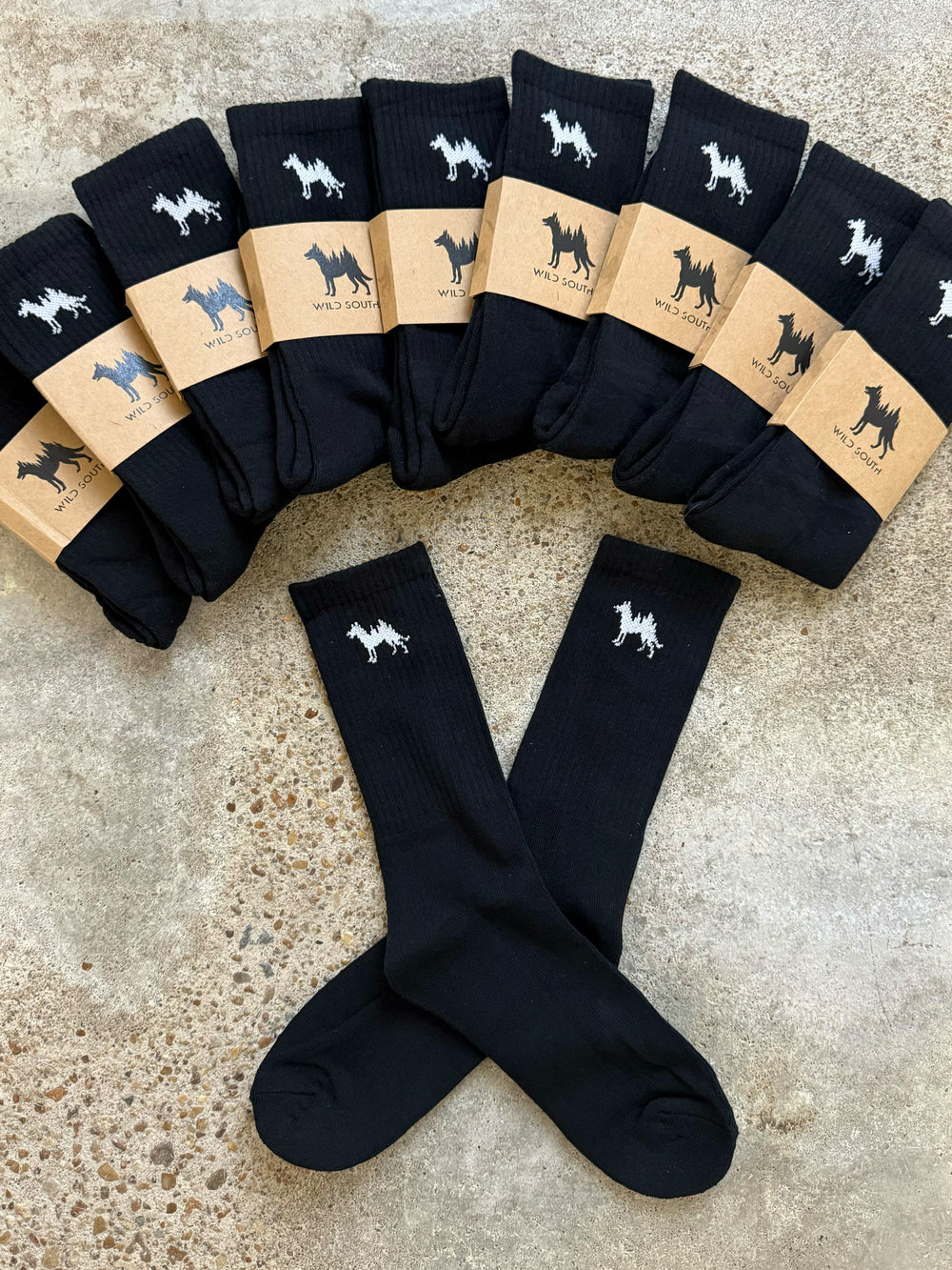 Black Crew Sock - Wild South Apparel
